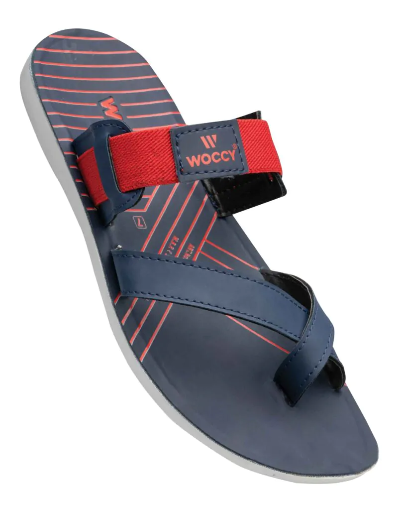 Woccy 1225 Blue Red Chappals for Men