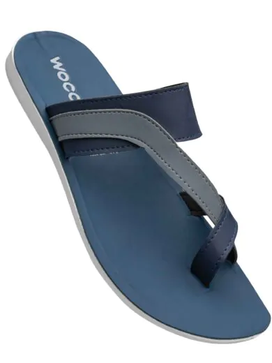 Woccy 1231 blue-grey Chappals for Men