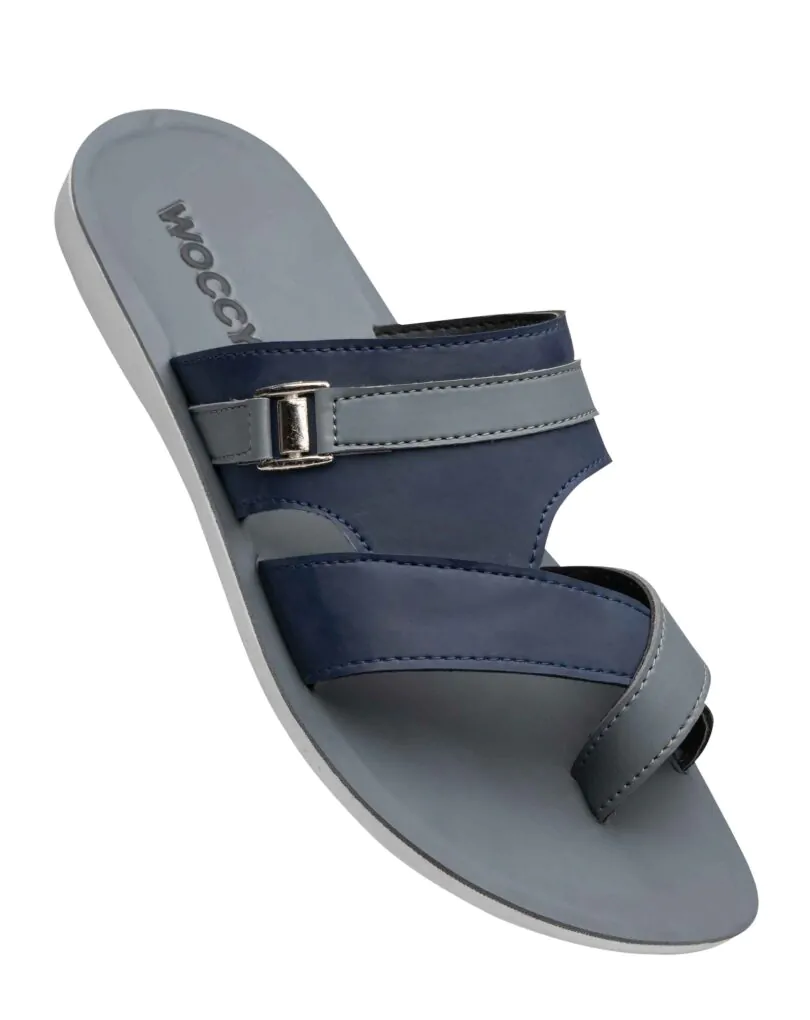 Woccy 1241 grey-blue Chappals for Men